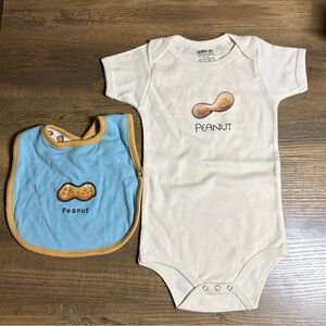 NWOT Kee-Ka Organic Peanut Onesie & Life is Good Bib